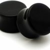 Mystic Metals Body Jewelry Mystic Metals Body Jewelry Black Agate Stone Plugs - 7/8 Inch (22Mm) - Sold As A Pair Body Piercing Plugs