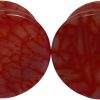 Mystic Metals Body Jewelry Pair Of Red Dragon Vein Agate Stone Plugs (Stn-753) Body Piercing Plugs