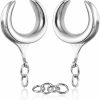 Casvort Casvort 2 Pcs Hypoallergenic 316 Stainless Steel 0G-1" Basic Hexagon Saddle Hangers Plugs Punk Saddle Gauges Ear Plugs Expander Stretcher Ear Tunnels Body Piercing Jewelry Body Piercing Plugs