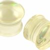 CAIRIAC Cairiac Acrylic Ear Plugs Double Flared Ear Gauges 14Mm Saddle Plug Ears Expander Green Reflective 9/16 Tunnels Women Men Body Piercing Plugs Jewelry Gifts 1 Pair Body Piercing Plugs