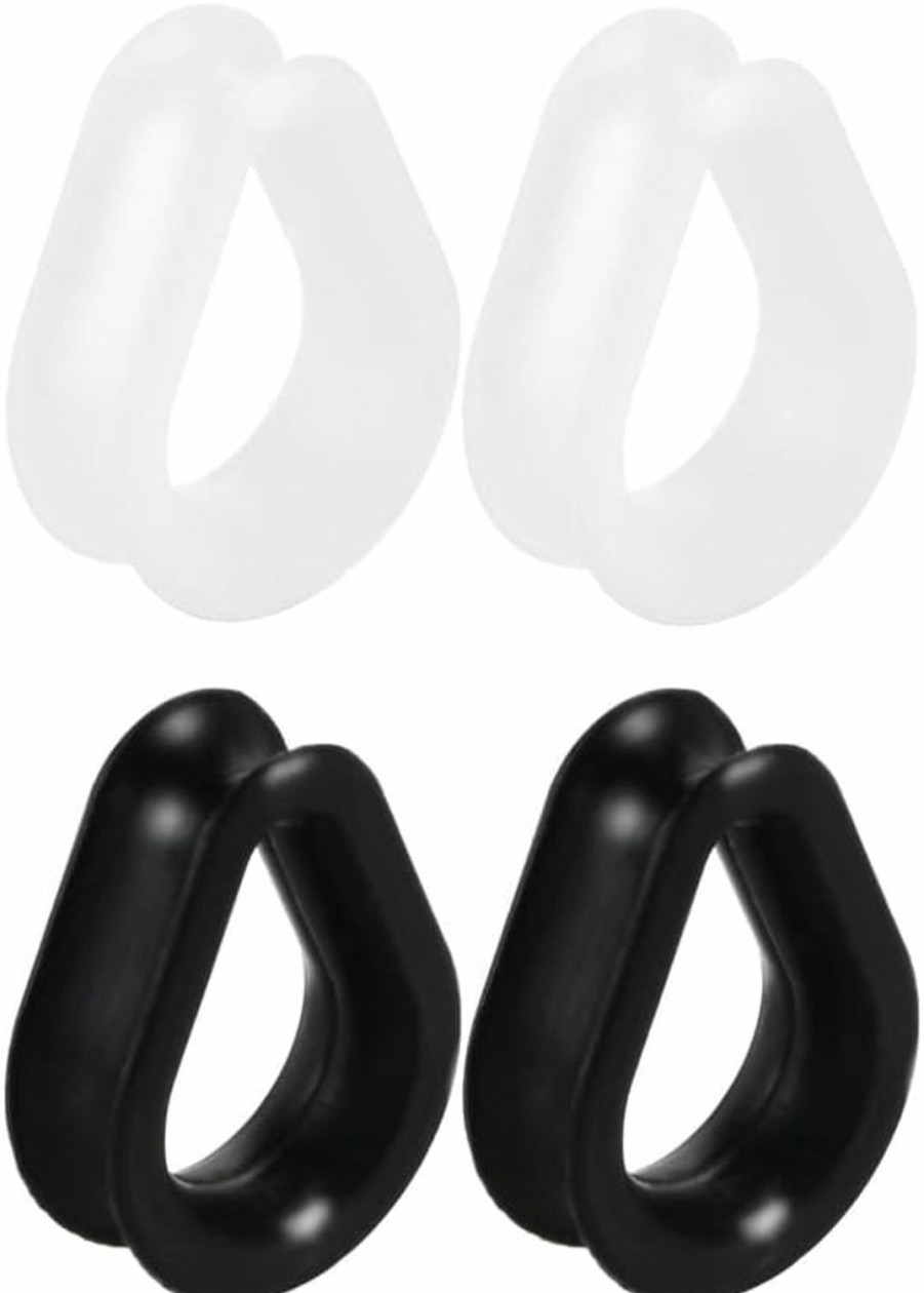 NewZenro Black White Teardrop Shape Silicone Ear Tunnel Plugs Ear Gauges Expanders Hollow Flexible Soft Tunnels Kit Stretcher Earrings Cute Lobe Piercing Body Jewelry Set Gifts Bff Birthday 2Pairs Set Body Piercing Plugs