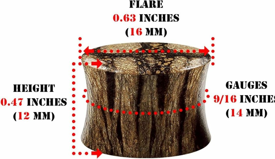 BIG GAUGES Big Gauges Pair Of Batik Wood Double Flared Saddle Piercing Jewelry Ear Stretcher Solid Plugs Flesh Earring Lobe Body Piercing Plugs