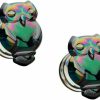 Pierced Owl Rainbow Owl Glass Double Flared Plugs, Sold As Pair Body Piercing Plugs