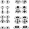 Vsnnsns Vsnnsns 14G 12G 8G 6G 4G 2G 0G 00G 316L Surgical Stainless Steel Ear Gauges Tunnel Plug Earrings Expander Stretcher Piercings Jewelry For Women Men 8 Pairs Silver Black Rainbow Body Piercing Plugs