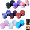 BodyJ4You Bodyj4You 18Pc Stone Ear Plugs Double Flare Gauges Stretching Aftercare Wax Oil 8G-30Mm Body Piercing Plugs