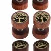 Jovivi Jovivi 2-4Pairs Organic Sono Wood Lion Head/Tree Of Life Cheater Fake Ear Plugs Gauges 10Mm Illusion Screw Stud Earrings Body Piercing Plugs