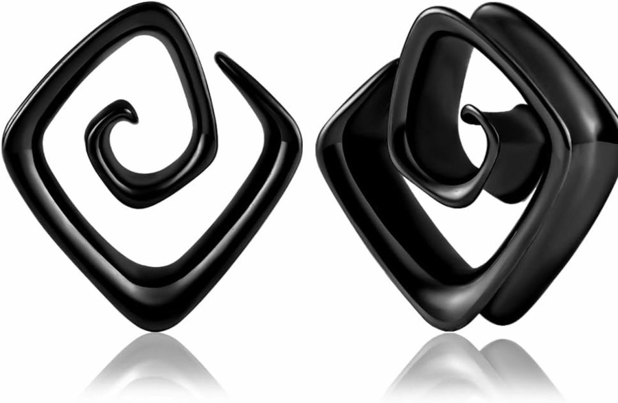 DOEARKO Doearko 2Pcs Fashion Spiral Simple Saddle Plugs Saddle Hangers For Stretched Lobe Ear Tunnels Gauge Plugs Piercing Body Jewelry Body Piercing Plugs