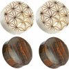 Zaya Body Jewelry Zaya Body Jewelry 2 Pairs Wood Crocodile And Brown Double Flared Plugs 00G 1/2 7/8 Body Piercing Plugs