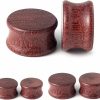 FM FM42 Fm Fm42 2 Pairs Of Solid Violet Wood Ear Plugs Double Flare Saddle Stretching Gauges Expander 8Mm-20Mm Body Piercing Plugs