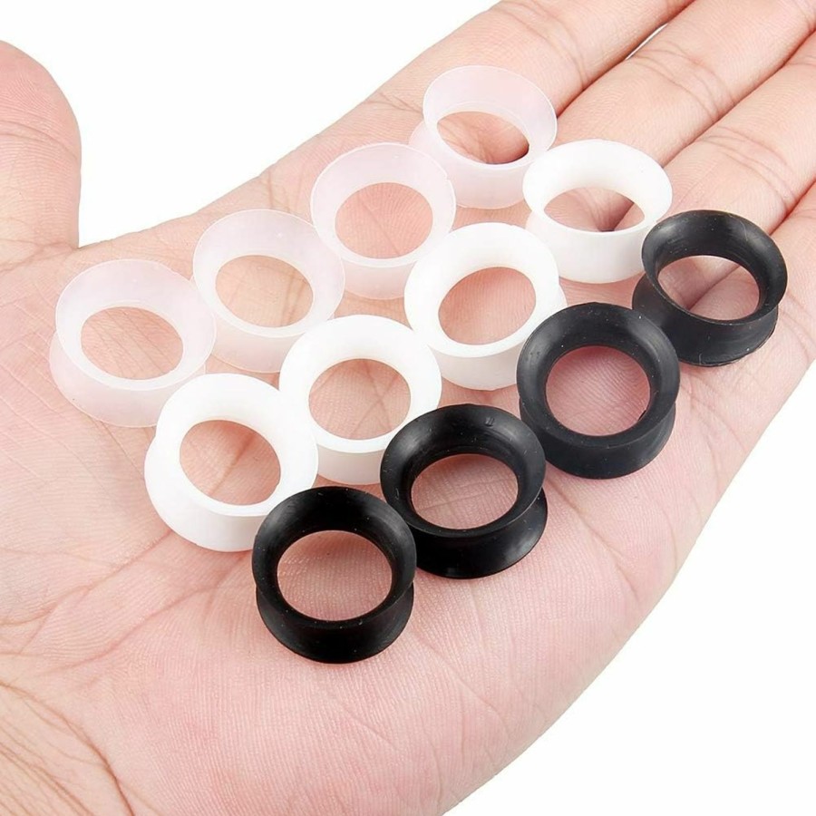 Cisyozi Cisyozi 6 Pairs Ultra Thin Silicone Ear Skin Flexible Flesh Tunnel Expander Stretching Gauge Earlets Plug Gauges Kit Earlets Retainer Same Sizes 6G-20Mm 3 Colors Body Piercing Plugs