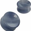 Cocobul Pair Of Natural Dark Grey Cat'S Eye Concave Stone Saddle Plug //Choose Size// Body Piercing Plugs