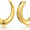 Casvort Casvort 2 Pcs Hypoallergenic 316 Stainless Steel 0G-1" Valar Saddle Hangers Plugs Elegant Abalone Saddle Gauges Ear Plugs Expander Stretcher Ear Tunnels Body Piercing Jewelry Body Piercing Plugs