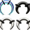 Zaya Body Jewelry Zaya Body Jewelry 6G 8G 10G 12G Steel Black Rainbow Pinchers For Ears Septum Horseshoe Gauges Body Piercing Plugs