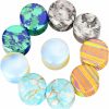 Beautidots Beautidots 10Pcs Stone Ear Gauges Plugs Double Flare Saddle Ear Stretching Expander 2G-5/8 Body Piercing Plugs