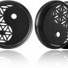 MOQIKAKA 2Pcs Yin Yang Magic Gauges Plugs Tunnels For Ears, Hypoallergenic 316 Stainless Steel Ear Plugs Tunels Gauuges For Stretched Ears 8Mm-25Mm (0G-1") Body Piercing Jewelry For Women Men Body Piercing Plugs