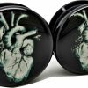 Pierced Republic Pierced Republic Anatomical Human Heart Ear Plugs - Acrylic Screw-On - 10 Sizes Pair* Body Piercing Plugs