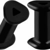 BIG GAUGES Big Gauges Pair Of Silicone Black Triangle Double Flared Saddle Piercing Jewelry Stretcher Ear Ring Lobe Earring Flesh Tunnel Plugs Body Piercing Plugs