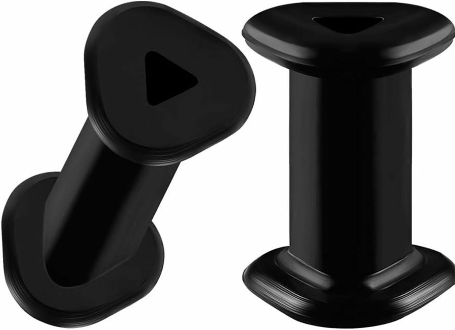 BIG GAUGES Big Gauges Pair Of Silicone Black Triangle Double Flared Saddle Piercing Jewelry Stretcher Ear Ring Lobe Earring Flesh Tunnel Plugs Body Piercing Plugs