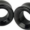 Generic Pair Of Black Cat Eye Concave Double Flare Tunnels (Stn-713) Body Piercing Plugs