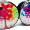 Pierced Republic Pierced Republic Neon Tree Of Life Ear Plugs - Acrylic - Screw On - New *Pair* - 8 Sizes Body Piercing Plugs