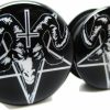 Unknown Pair* Black Baphomet W/Pentagram & Cross Ear Plugs - Acrylic Screw-On - 10 Sizes (00 Gauge (10Mm)) Body Piercing Plugs