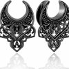 LADEMAYH Lademayh 2Pcs Ear Plugs Gauges For Women, Elegant Saddle 00G-25Mm Gauges For Ears, Surgical Stainless Steel Ear Tunnels Gauge Earrings Body Jewelry Body Piercing Plugs