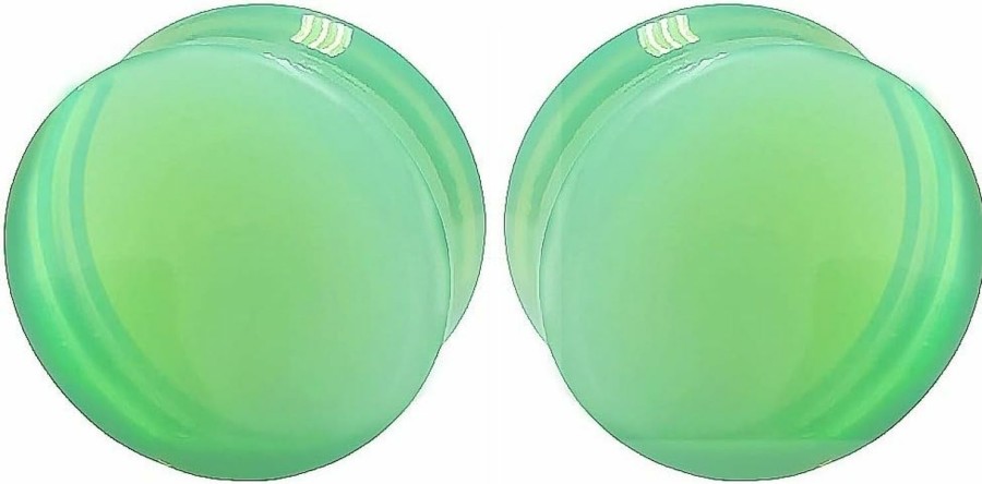 So Scene Mint Green Opalite Glass Ear Plug Gauges Body Piercing Plugs