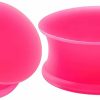 BIG GAUGES Big Gauges Pair Of Pink Silicone Thin Double Flared Saddle Piercing Jewelry Stretcher Ear Plugs Earring Lobe Flesh Tunnel Body Piercing Plugs