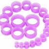 Longbeauty Longbeauty 20Pcs Tunnels Kit 2G-1\" Silicone Ear Skin Gauges Plugs Ear Expander Stretching Set Body Piercing Plugs