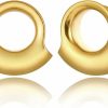 Twolobes 2Pcs Ear Plugs Gauges For Stretched Ears Hypoallergenic 316 Stainless Steel Ear Cuff Tunels 8Mm-25Mm (0G-1") Body Piercing Jewelry For Women Men Body Piercing Plugs