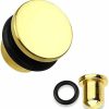 Inspiration Dezigns Inspiration Dezigns Flat Top Gold Titanium Ip 316L Surgical Steel Single Flare Plugs With O-Ring - Sold As Pairs Body Piercing Plugs