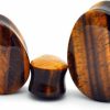 Mystic Metals Body Jewelry Mystic Metals Body Jewelry Tiger Eye Stone Teardrop Plugs - Sold As A Pair Body Piercing Plugs