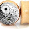 SERYNOW Serynow Owl Wood Ear Gauges Plugs And Tunnels 8Mm-25M Ear Stretcher Expander Saddle Plug Piercing Jewelry Body Piercing Plugs