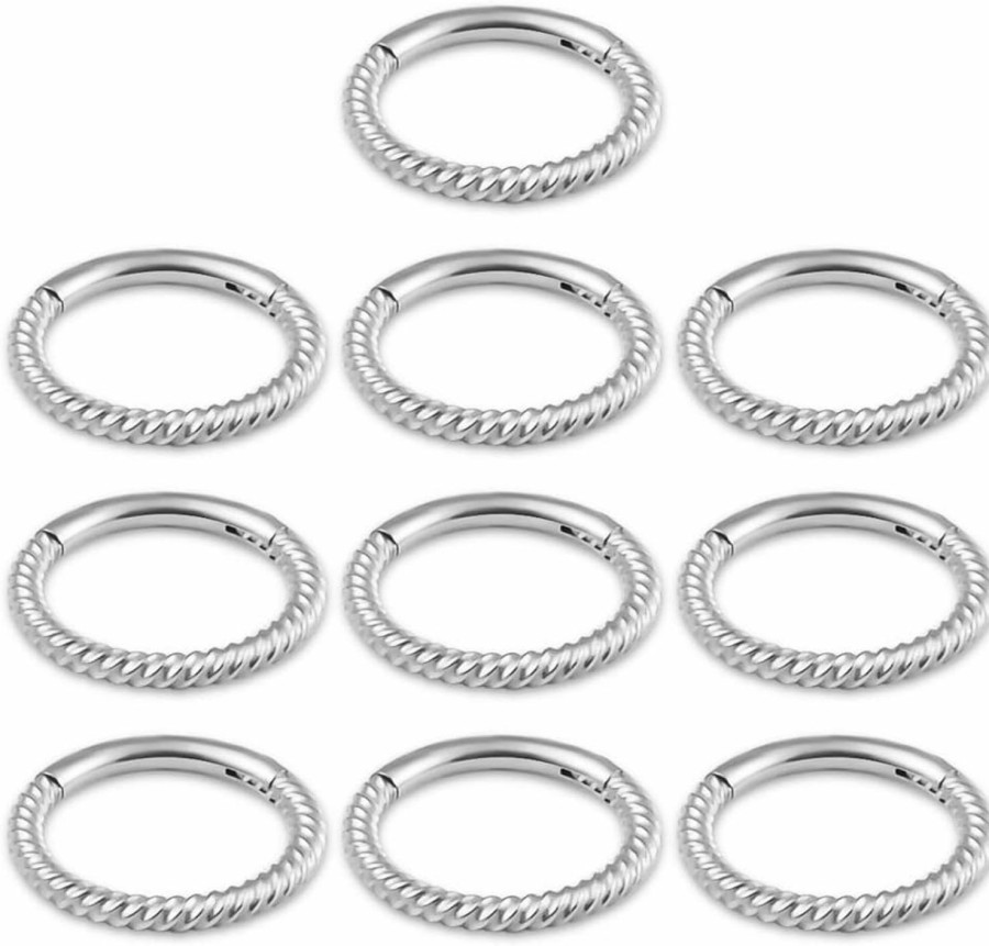 Vankula Vankula 10Pcs Rings Hypoallergenic Stainless Steel 0G 2G Plugs Ear Gauges Piercing Stretchers Fashion Body Jewelry Body Piercing Plugs