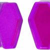 Mystic Metals Body Jewelry Pair Of Purple/Aqua Iridescent Double Sided Coffin Shaped Double Flare Plugs (Pg-551) Body Piercing Plugs