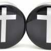 Mystic Metals Body Jewelry Mystic Metals Body Jewelry Large Gauge Cross Picture Plugs - Sold As A Pair (1-1/4\" (32Mm)) Body Piercing Plugs