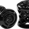 BIG GAUGES Big Gauges Pair Of Black Alloy Double Flared Saddle Piercing Jewelry Earring Stretcher Ear Flesh Tunnel Lobe Plugs Body Piercing Plugs