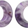 Mystic Metals Body Jewelry Pair Of Amethyst Stone Double Flare Concave Tunnels (Stn-652) (2G (6Mm)) Body Piercing Plugs