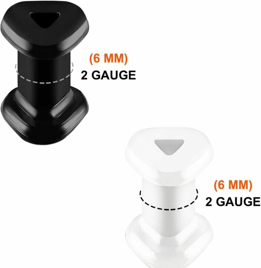 BanaVega Banavega 4Pcs Silicone Double Flared Saddle Triangle Shaped Stretcher Ear Tunnel Gauge Plug Earring Lobe Piercing Jewelry Choose Sizes Body Piercing Plugs