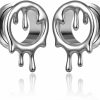 Casvort Casvort 2 Pcs Hypoallergenic 316 Stainless Steel 0G-1" Unique Water Drops Ear Gauges Halloween Ear Plugs For Stretched Lobe Ear Tunnels Saddle Hangers Body Piercing Jewelry Body Piercing Plugs