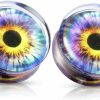 Pierced Owl Pierced Owl - Rainbow Purple Eye Print Enclosed In Clear Acrylic Saddle Fit Plugs, Sold As A Pair Body Piercing Plugs