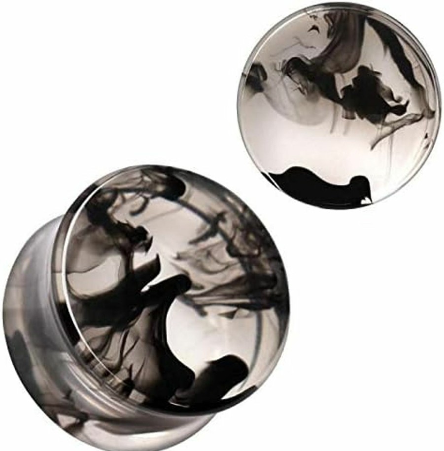 WILDKLASS Ultra Clear Acrylic Ink Drop Saddle Wildklass Plug Body Piercing Plugs