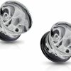 Pierced Owl Pierced Owl - White Swirling Smoke Pyrex Glass Double Flared Black Back Plugs, Sold As A Pair Body Piercing Plugs