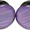 Mystic Metals Body Jewelry Pair Of Lavender Holographic Ribbon Double Flare Resin Plugs (Mto-056) Body Piercing Plugs