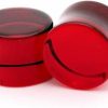 Mystic Metals Body Jewelry Mystic Metals Body Jewelry Red Glass Plugs - 1/2 Inch - 12Mm - Sold As A Pair Body Piercing Plugs