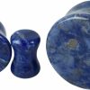 Mystic Metals Body Jewelry Pair Of Blue Jasper Stone Double Flare Plugs (Stn-733) Body Piercing Plugs