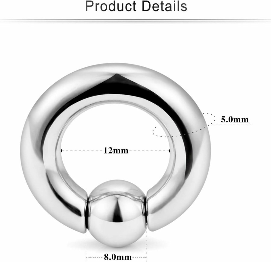 Cisyozi Cisyozi 10G 8G 6G 4G 2G 0G 00G Septum Rings Ear Gauges Earrings Hoops 316L Surgical Steel Pa Ring Internally Threaded Horseshoe Spring Action Captive Bead Ring Cbr Body Piercing Jewelry For Women Men Body Piercing Plugs