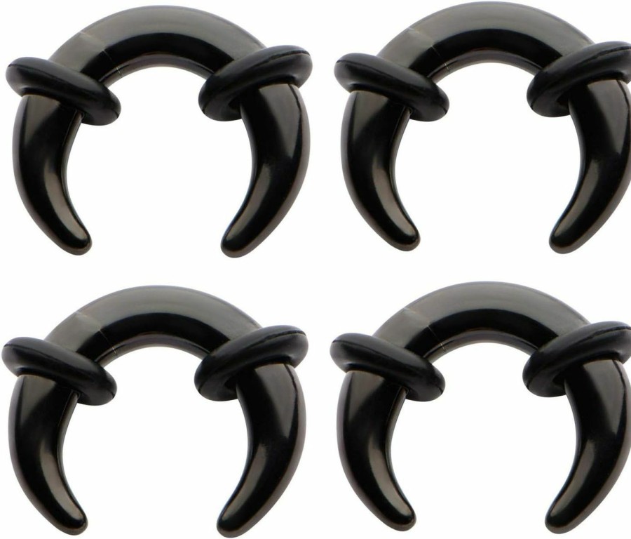 Zaya Body Jewelry Zaya Body Jewelry 6G 8G 10G 12G Black Steel Pinchers For Ears Septum Horseshoe Gauges Body Piercing Plugs