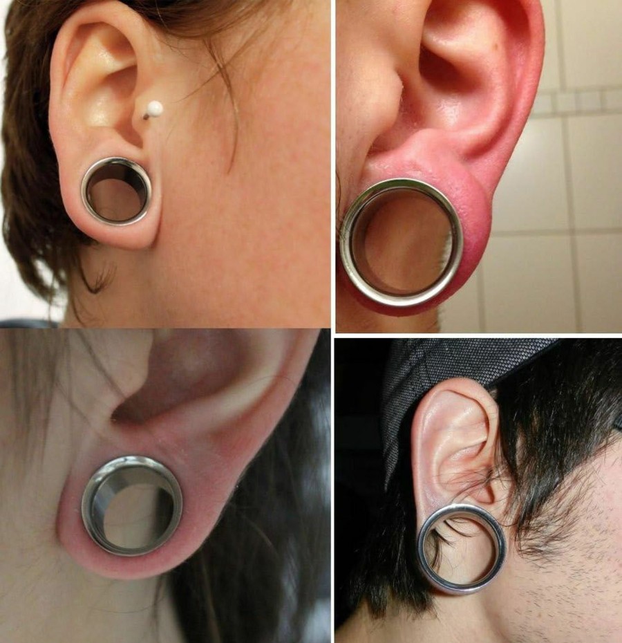 MoDTanOiz - Flesh tunnels 3Mm To 50Mm Ear Plugs Surgical Steel Flesh Tunnels Double Flare Expander Stretcher Modtanoiz Body Piercing Plugs