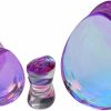 Mystic Metals Body Jewelry Pair Of Purple Faceted Iridescent Glass Teardrop Double Flare Plugs (Pg-589) Body Piercing Plugs